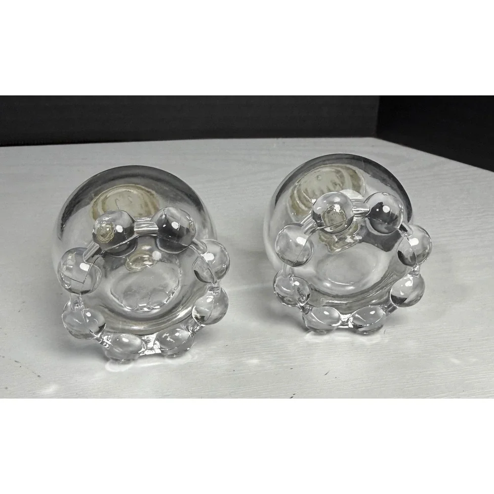 Vintage Candlewick Imperial Glass Salt and Pepper Shakers w/ Plastic Top.